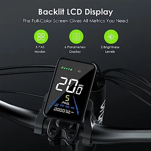 Oraimo 750W-1000W Electric Bike, up to 45 Miles 557Wh Hidden Li-Ion Battery, 7 Speed Gear
