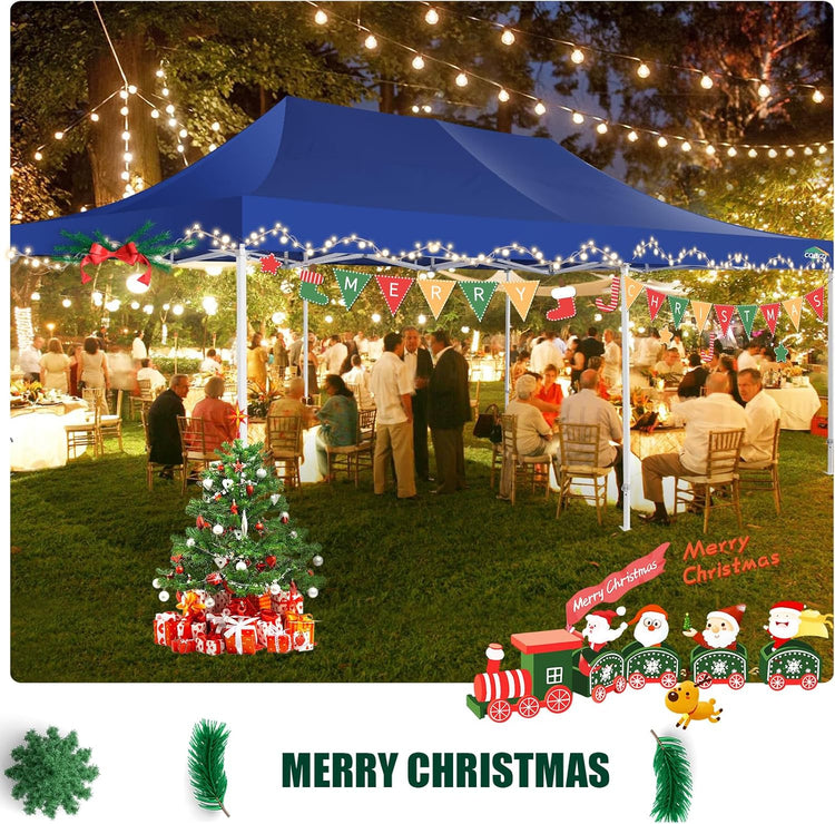 Cobizi 10x20 Heavy Duty Pop up Canopy Tent with 6 Sidewalls Easy up Commercial Outdoor Canopy Wedding Party Tents