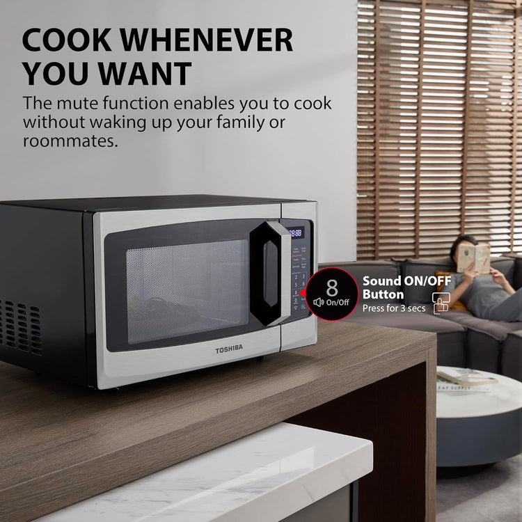 Toshiba 4-in-1 Ml-EC42P(SS) Countertop Microwave Oven, Smart Sensor, Convection, Air Fryer Combo, Mute Function, Position Memory 13.6" Turntable