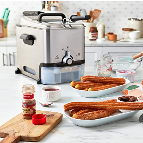 T-Fal Steel Deep Fryer with Basket 3.5 Liter Oil and 2.6 Pound Food Capacity