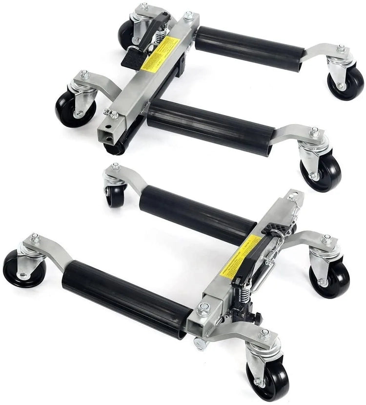 Stark Set of (4) Wheel Dolly Car Skates Vehicle Positioning Hydraulic Tire Jack Truck RV Trailer Pick up Dolly Ratcheting Foot Pedal, 1500LBS