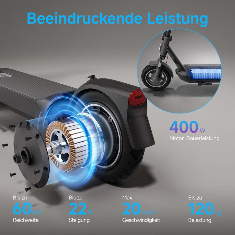 Xiaomi E-Scooter with German Road Legal (Max 20 Km/H, up to 70 Km Range & 25 Percent Incline, Pneumatic Tyres, Dual Brakes, Display, Aluminium Body