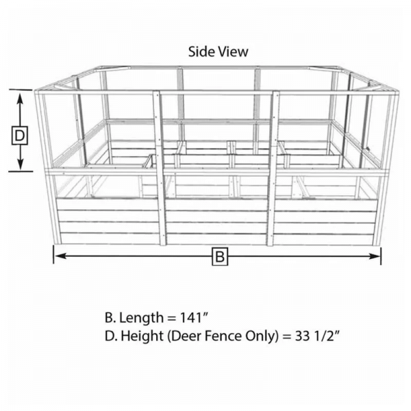 Deer Proof Cedar Complete Raised Garden Bed Kit 8 X 8 X 20'