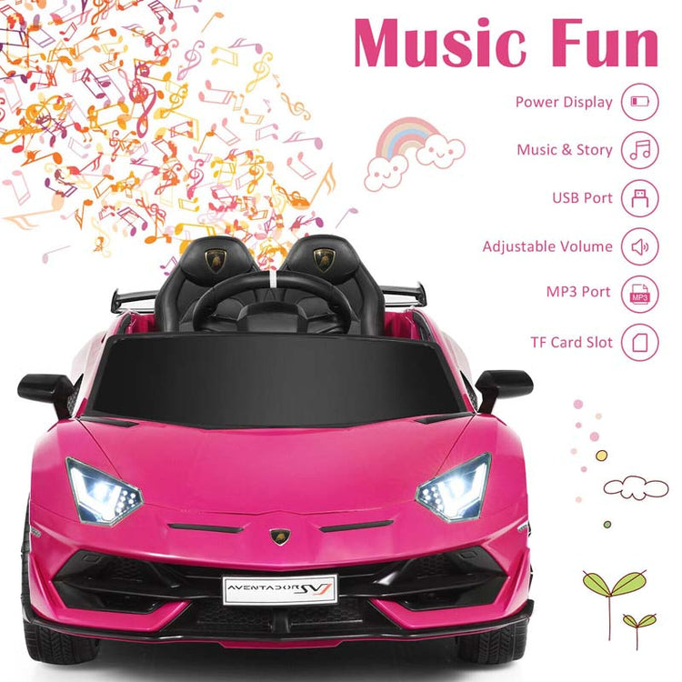 Licensed Lamborghini Svj Kids Ride-on Car, 12V Battery Powered Sports Car Toy with Trunk & Remote