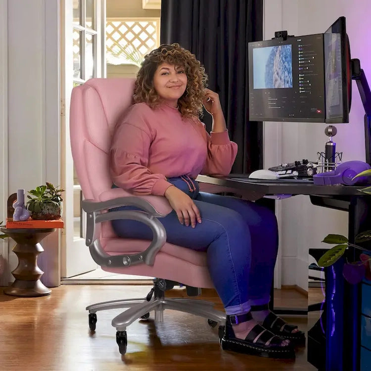 Bossin Big and Tall Executive Office Chair,500LBS Adjustable Lumbar Support Ergonomic Chair with High Back Pu Leather Computer