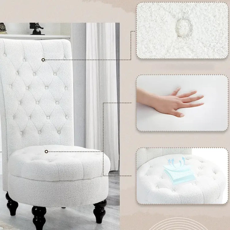 Avawing Set of 2 Throne Royal Chair Thick Padding and Rubberwood Legs