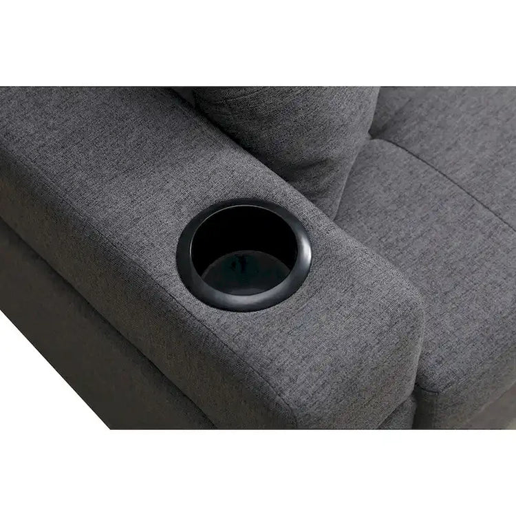 Sectional Sofa Living Room with L Shape Chaise Lounge and Cup Holder
