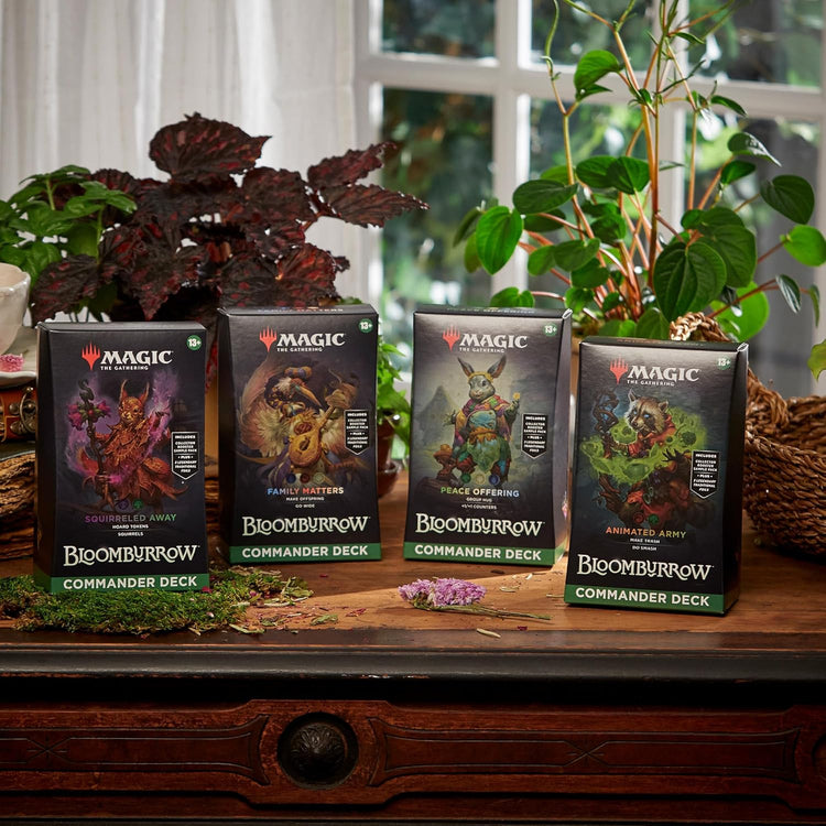 The Gathering Bloomburrow Commander Deck Bundle - Includes All 4 Decks (Animated Army Family Matters Peace Offering and Squirreled Away)