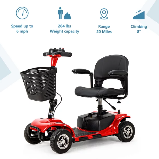 Ultralite Mobility 4-Wheel Scooter, Portable & Lightweight, 14-Mile Range, Model A898