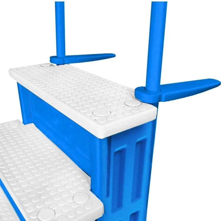Select Anti-Slip in-Pool Steps, Gray, for Above Ground Swimming Pools, Can Mount to Decks 48" to 54" H, Safety Stairs Capacity up to 300 Lbs