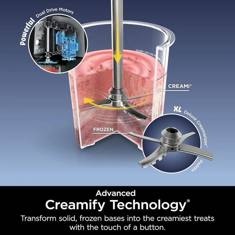 Ninja NC301 Creami Ice Cream Maker, for Gelato, Mix-Ins, Milkshakes, Sorbet, Smoothie Bowls & More, 7 One-Touch Programs