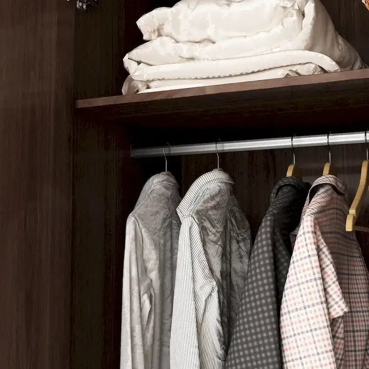 Wardrobe Closet Armoire with 2 Doors Wooden Clothes Storage Cabinet