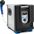 Portable Propane Water Heater & Shower Pump W/Built-in Battery, Compact Outdoor Cleaning & Showering System W/LCD, Safety Shutoff & Carry Case