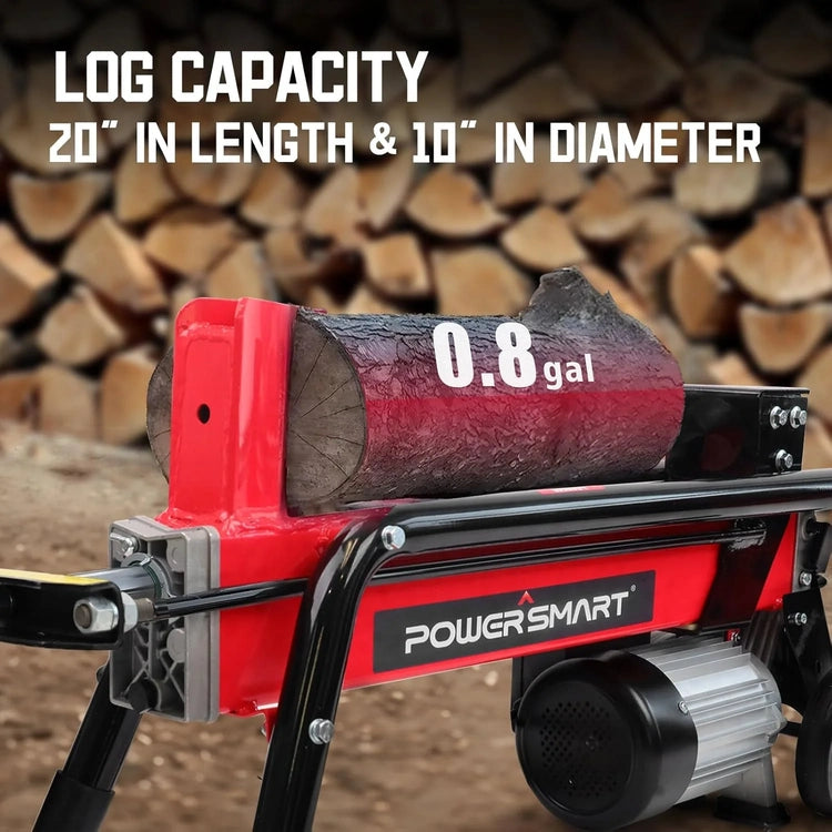 Powersmart Electric Log Splitter 7-Ton - Efficient Wood Splitter with 3500 Motor Speed, 15 Amp