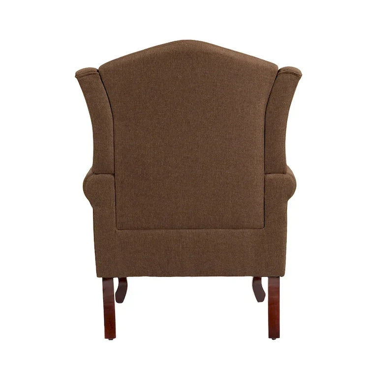 2 Set Traditional Wingback Accent Chairs Upholstered Armchair