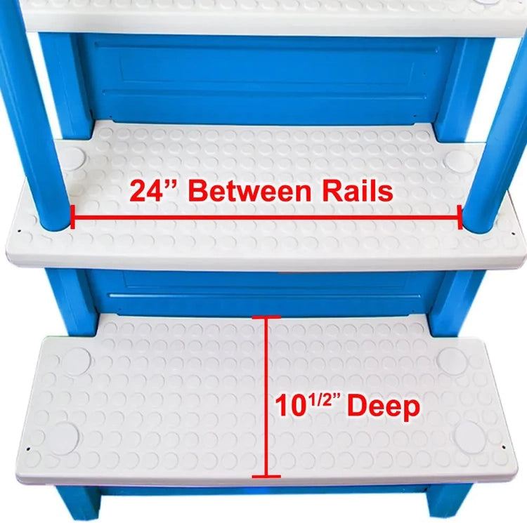 Select Anti-Slip in-Pool Steps, Gray, for Above Ground Swimming Pools, Can Mount to Decks 48" to 54" H, Safety Stairs Capacity up to 300 Lbs