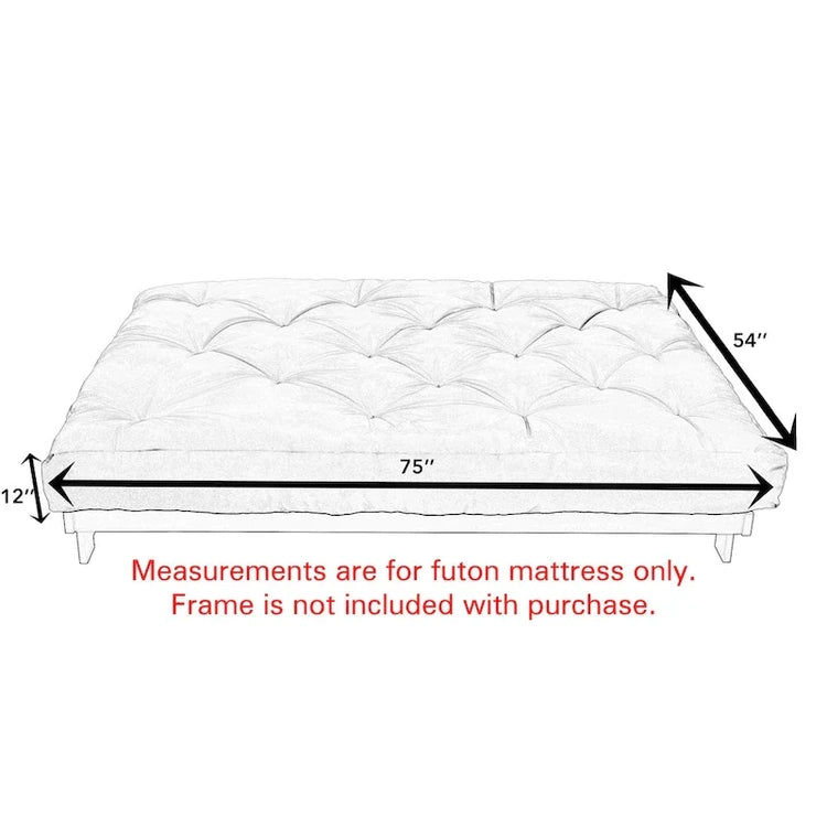 Trupedic Full Granite Grey 12-Inch Futon Mattress