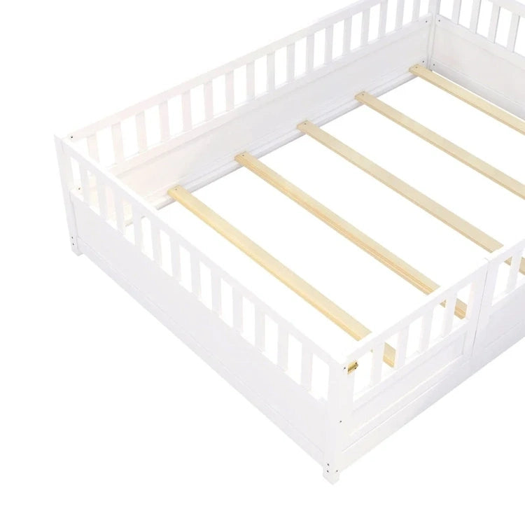 Montessori Wooden Children'S Floor Bed with Support Slat