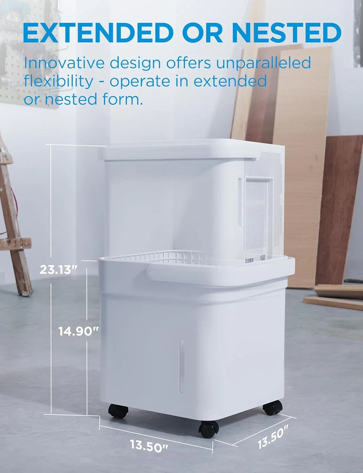 Midea Cube 35 Pint Dehumidifier for Basement and Rooms at Home for up to 3,500 Sq. Ft., Smart Control, Compatible with Alexa (White)