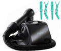 Reverse-Air Hair Dryer with Hair Clips - Black