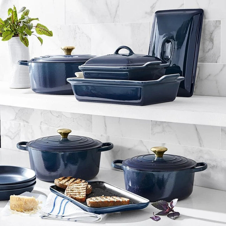 20-Piece Signature Cast Iron Cookware Set,10.25'' Skillet,1.75-Quart Saucepan with Lid
