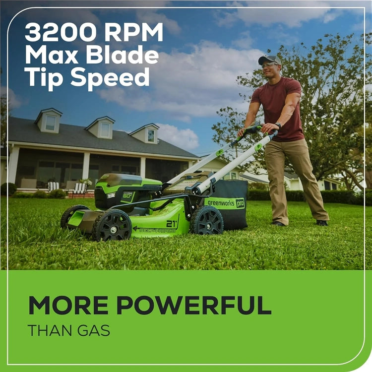 60V 21" Cordless (Self-Propelled) Lawn Mower, 2 X 4.0Ah Batteries and Dual Port Rapid Charger