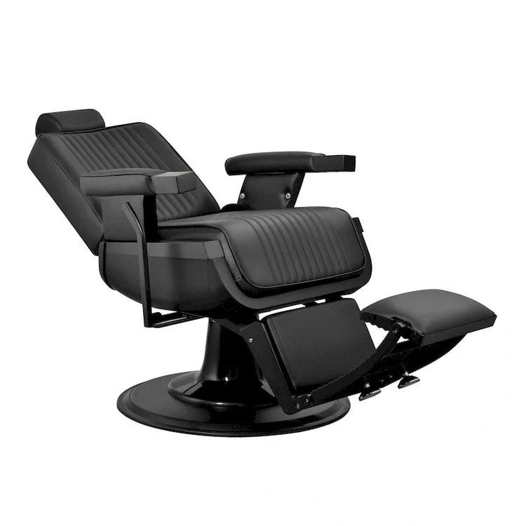 Jaxson Heavy Duty Barber Chair Reclining Hydraulic Barbershop Chair, Black Frame