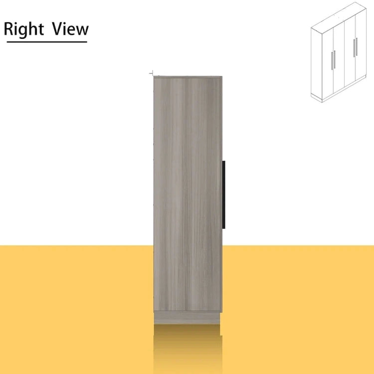 Modern Freestanding Solid Wood Wardrobe Closet with Storage Shelves