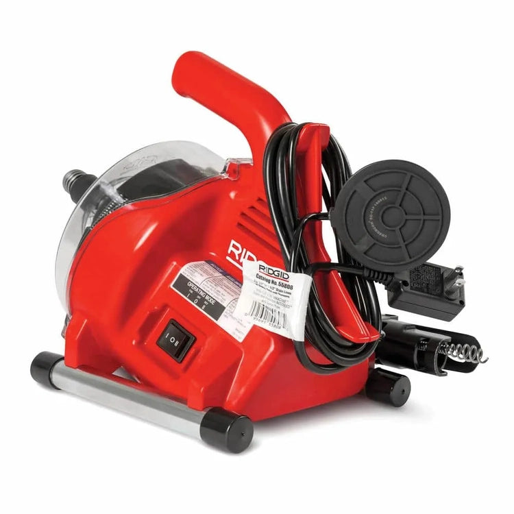Ridgid Powerclear 120-Volt Drain Cleaning Snake Auger Machine for Heavy Duty Pipe Cleaning for Tubs, Showers, and Sinks 55808