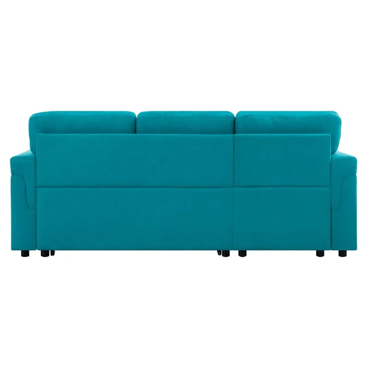 Reversible Sectional Sofa with Pull-Out Sleeper Bed, Hidden Storage Chaise, Durable Legs
