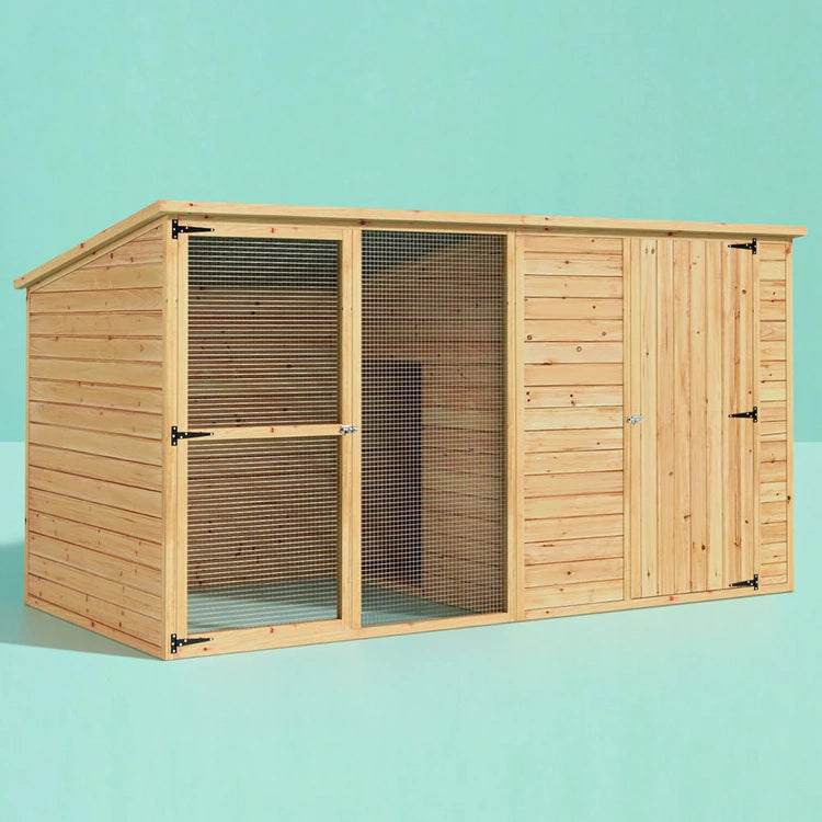 I.Pet Dog Kennel Extra Large 2.28M Wooden House Bed Outdoor Pet Puppy Cabin Log