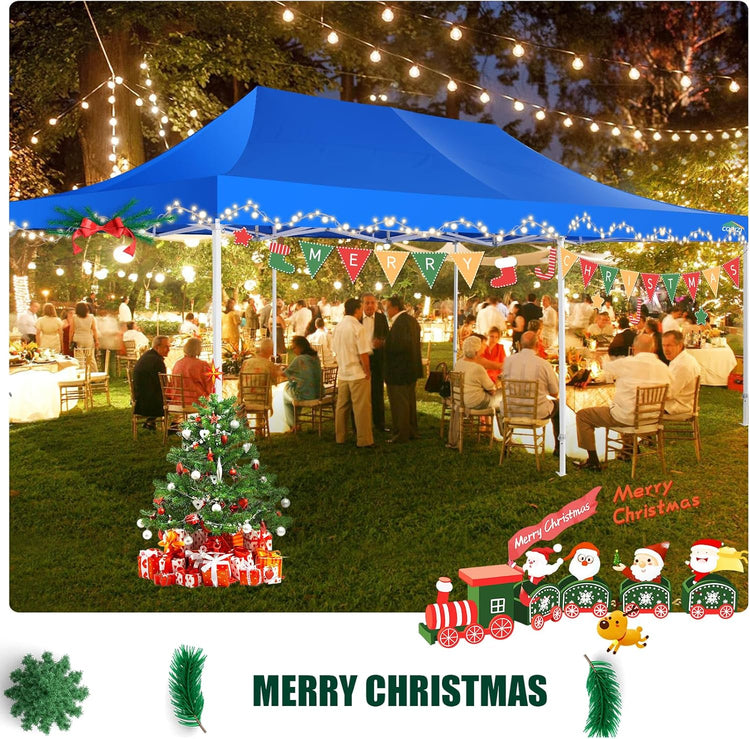 Cobizi 10x20 Heavy Duty Pop up Canopy Tent with 6 Sidewalls Easy up Commercial Outdoor Canopy Wedding Party Tents