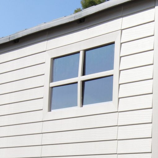 Lifetime 7x7 Ft UV-Protected Plastic Storage Shed with Skylight & Double Doors