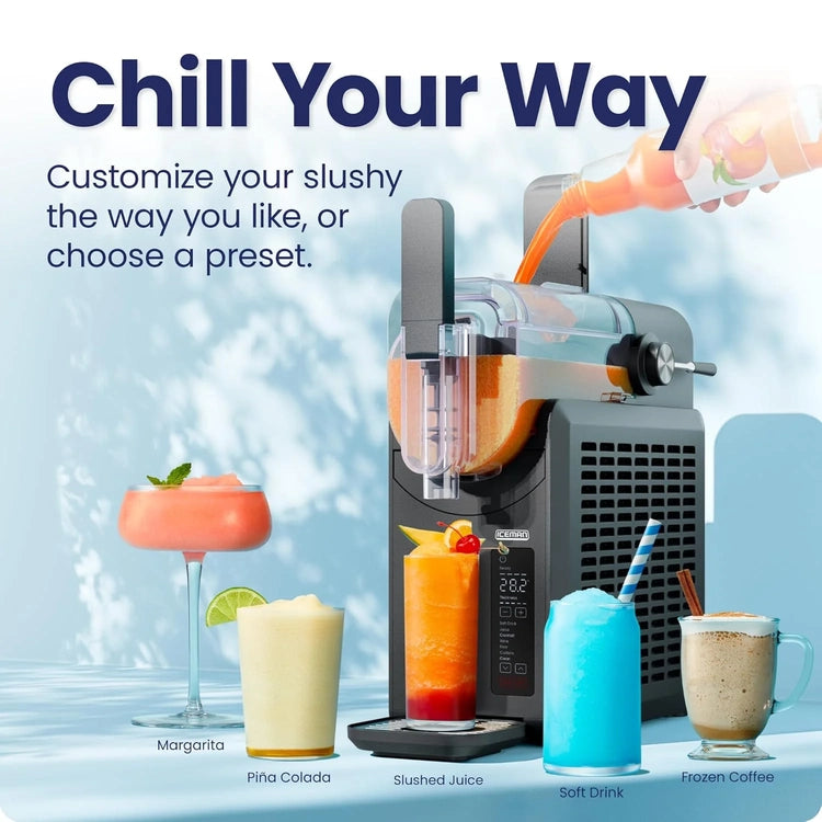 Iceman Slush-Ease Smoothie Maker, Frozen Drink Maker with 5 Presets + Custom Options, Easy Dispensing Wand for Making Frozen Margaritas
