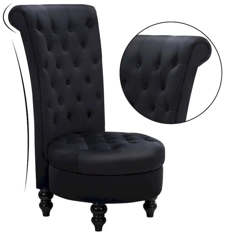Avawing Set of 2 Throne Royal Chair Thick Padding and Rubberwood Legs
