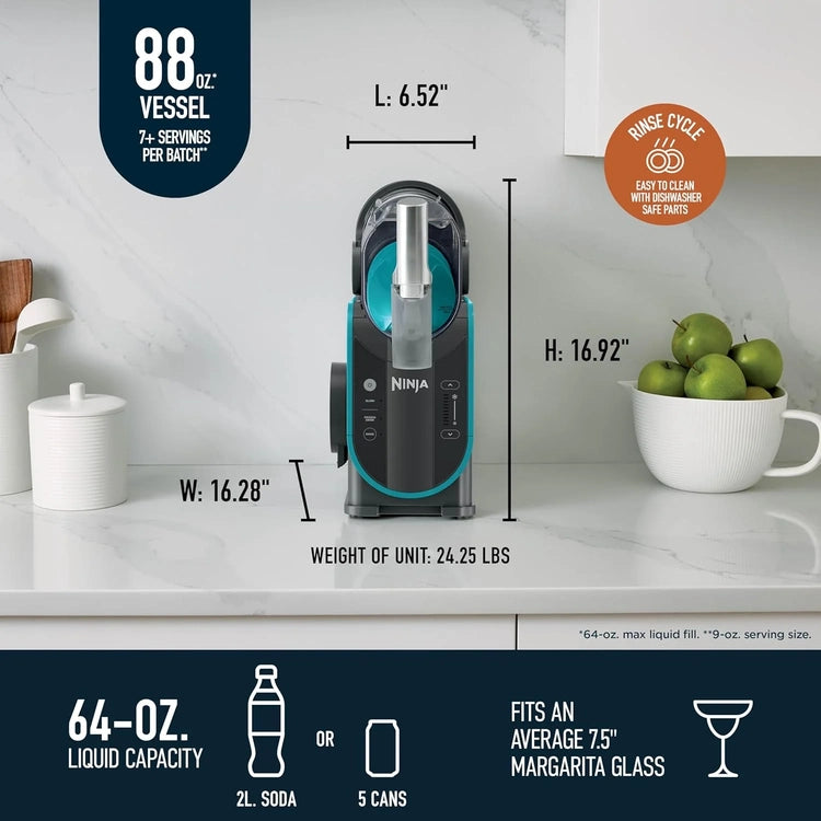 Slushi with Rapidchill Technology, 88 Oz. Frozen Drink & Slushie Machine, 5 Preset Programs, Margaritas, Frappés, and More, Accents, Black