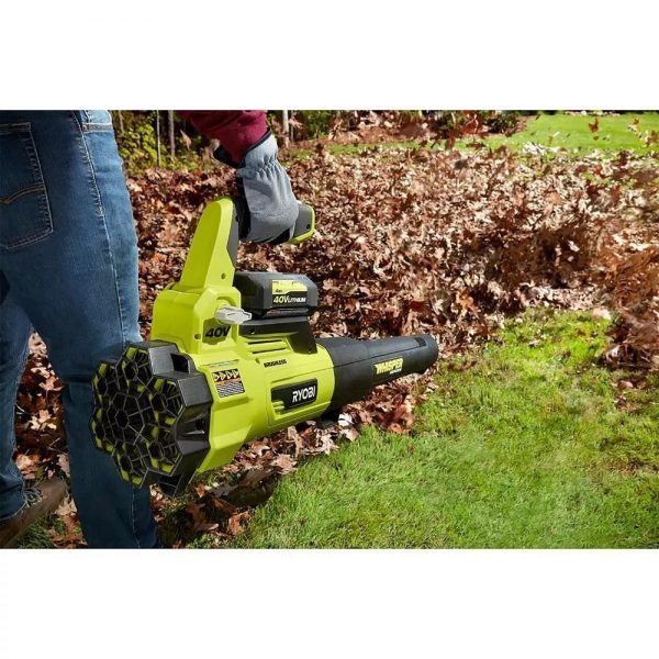 Ryobi 40V Brushless 20 In. Walk Behind Self-Propelled Mower/String Trimmer/Leaf Blower with (2) Batteries and (2) Chargers
