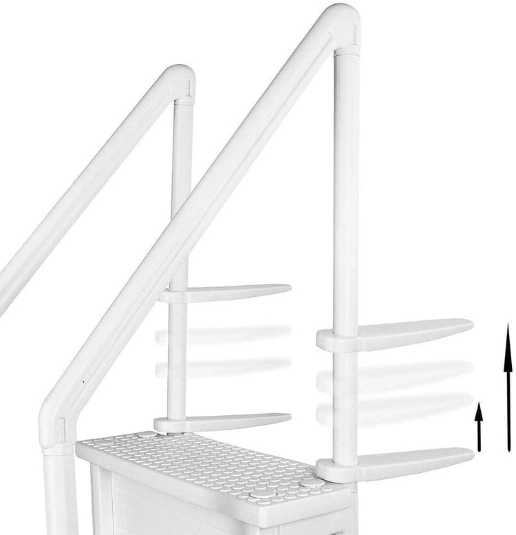 Select Anti-Slip in-Pool Steps, Gray, for Above Ground Swimming Pools, Can Mount to Decks 48" to 54" H, Safety Stairs Capacity up to 300 Lbs