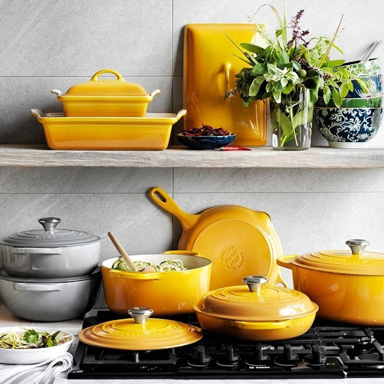 20-Piece Signature Cast Iron Cookware Set,10.25'' Skillet,1.75-Quart Saucepan with Lid