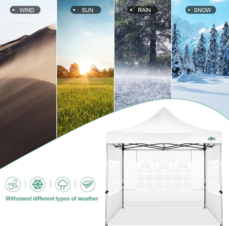 Cobizi 10x20 Heavy Duty Pop up Canopy Tent with 6 Sidewalls Easy up Commercial Outdoor Canopy Wedding Party Tents
