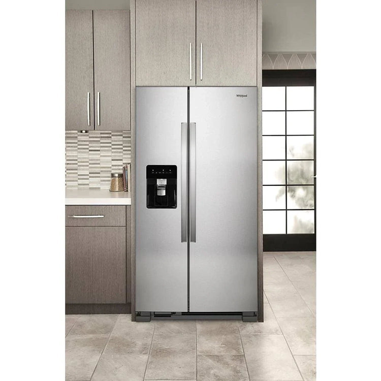 36-Inch Wide Side-by-Side Refrigerator - 24 Cu. Ft.. Stainless Steel