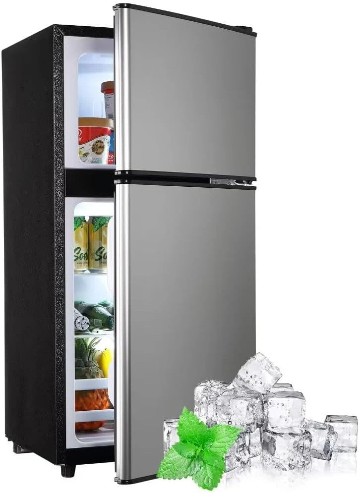 Apartment Size Refrigerator, 3.5 Cu. Ft. Samll Refrigerator with Freezer Suitable for Home and Apartments, Freestanding