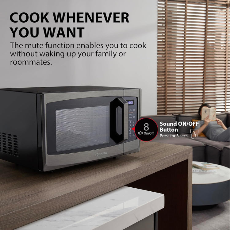 Toshiba 4-in-1 Ml-EC42P(SS) Countertop Microwave Oven, Smart Sensor, Convection, Air Fryer Combo, Mute Function, Position Memory 13.6" Turntable