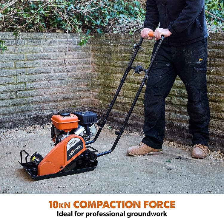 Electric Compactor Plate - Ideal for Levelling Pavement, Artificial Turf Ground Preparation, Patio, Blockwork, Sand, Soil & More