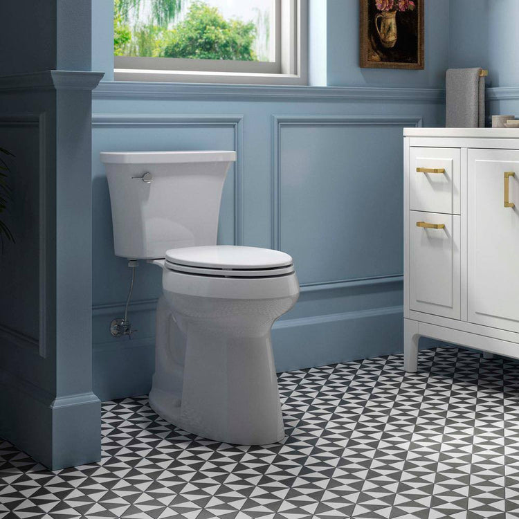 Kohler Extra Tall Highline Arc Complete Solution 2-Piece 1.28 Gpf Single Flush Elongated Toilet in White (Seat Included) 78305-0