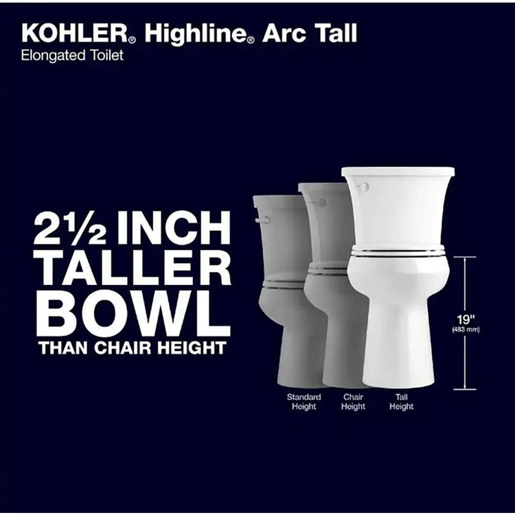 Extra Tall Highline Arc Complete Solution 2-Piece 1.28 Gpf Single Flush Elongated Toilet in White (Seat Included) 78305-0