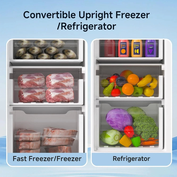 Bangson Upright Freezer, 7.0 Cu. Ft. Stand up Freezer, Convertible Upright Freezer/Refrigerator, Single Door for Kitchen, Garage, Office, Apartment