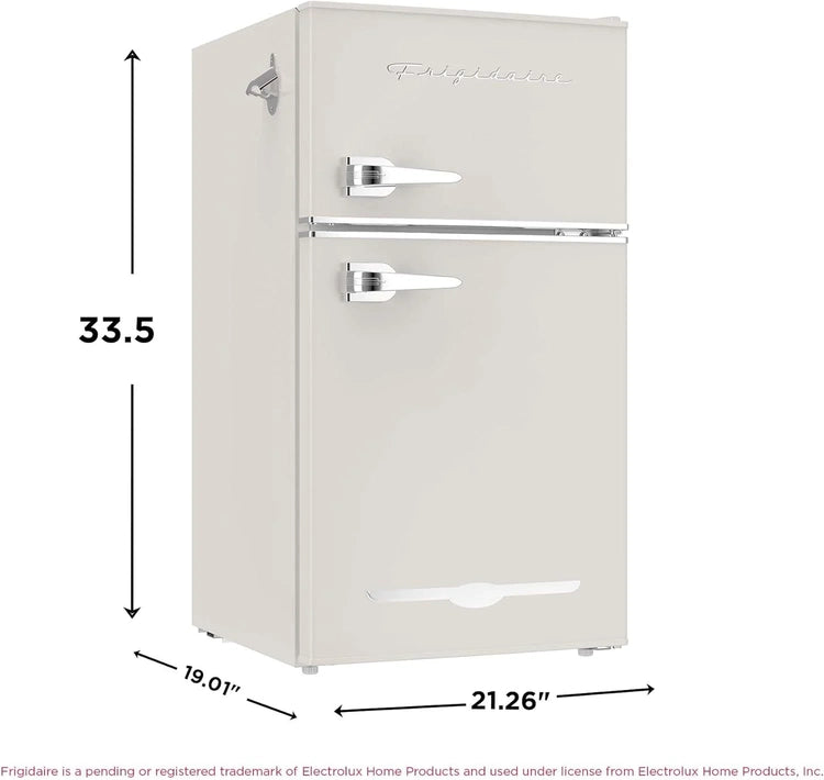 Frigidaire Retro Mini Fridge with Freezer & Side Bottle Opener-Small 2 Door Refrigerator for Office Bar or College Dorm Room-3.1 Cu. Ft
