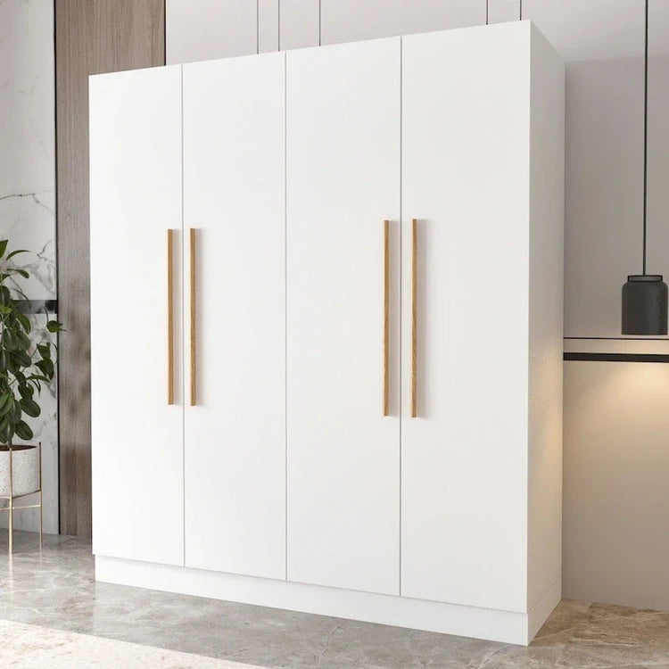 Modern Freestanding Solid Wood Wardrobe Closet with Storage Shelves