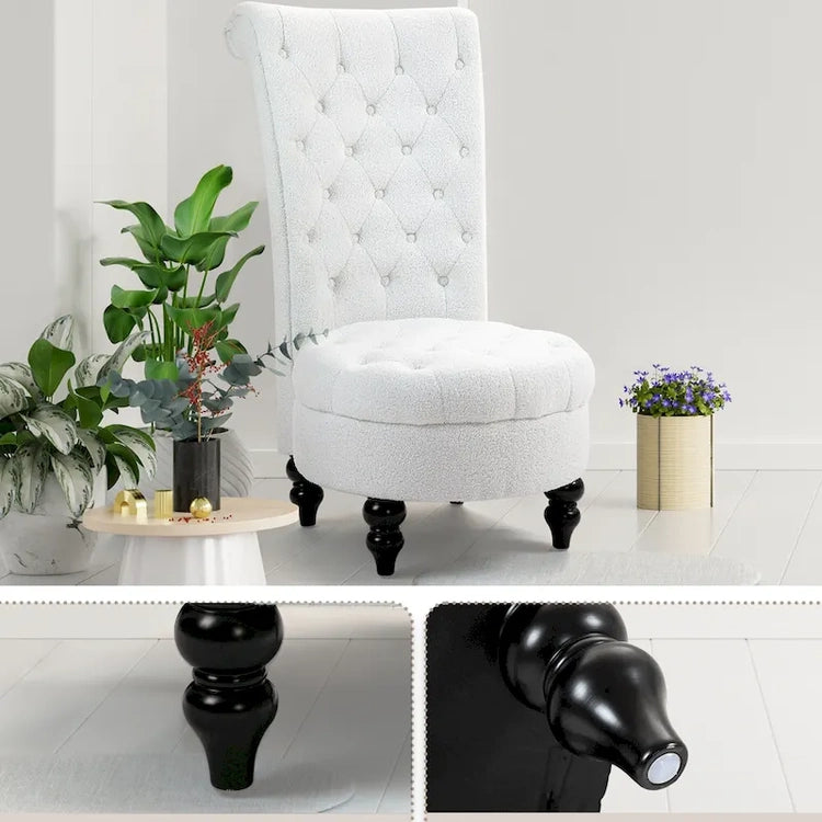 Avawing Set of 2 Throne Royal Chair Thick Padding and Rubberwood Legs